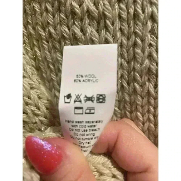 NWT ANTHROPOLOGIE Oversized VERO ALFIE LAVOISIER SWEATER Beige Neutral size XS - Picture 9 of 10